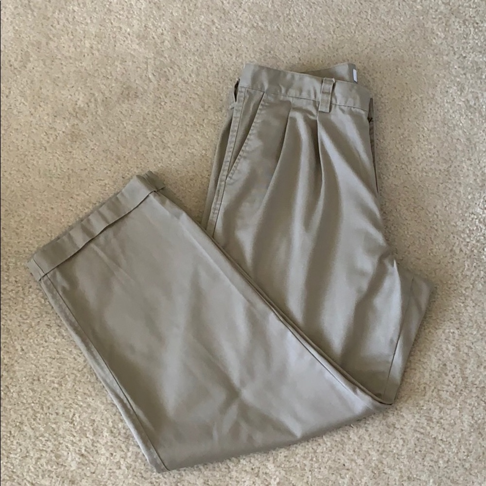 Gap Pleated Khaki Cuffed Pants Sz 35X30